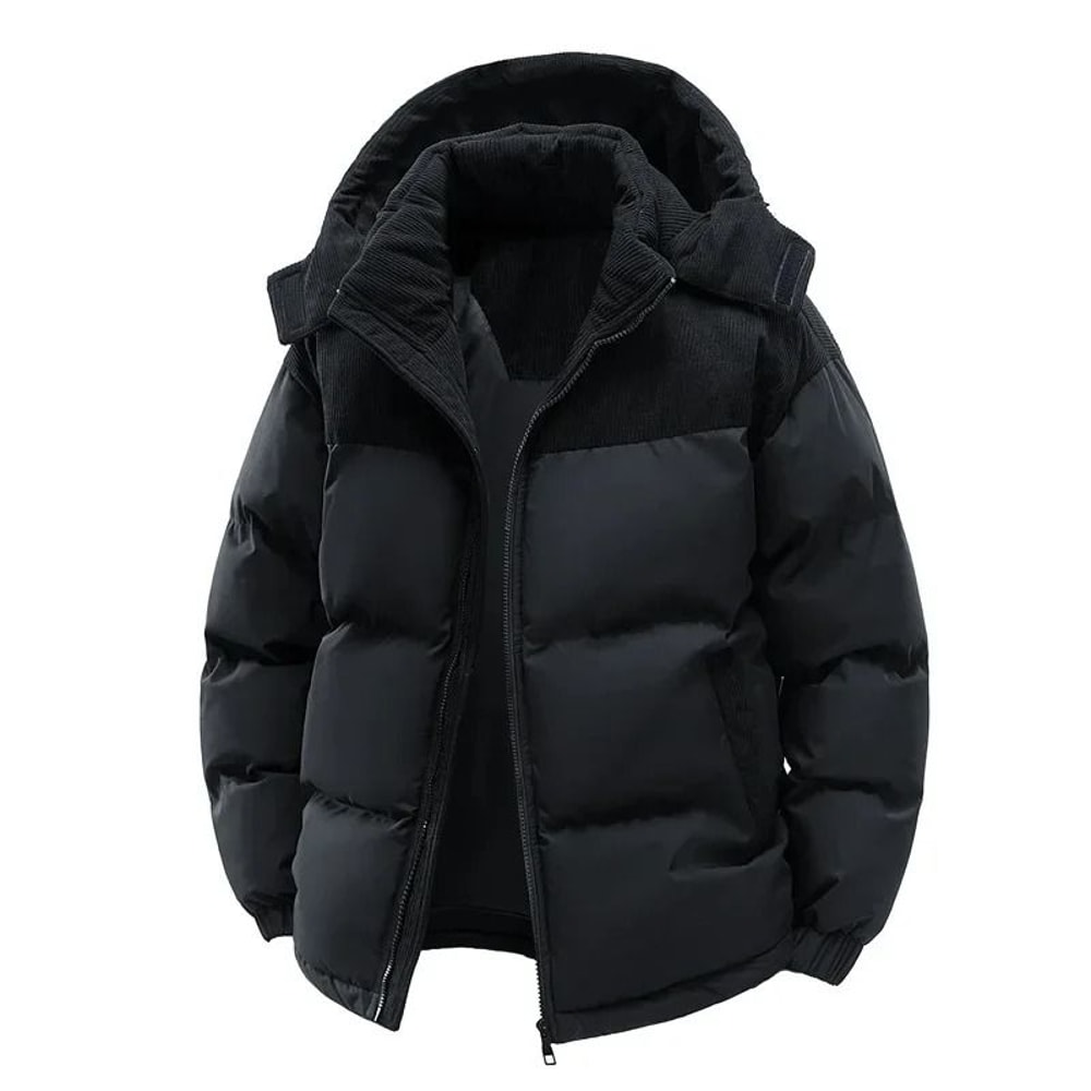 Thickened Cotton Windproof Hooded Jacket For Men 6
