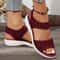 Knit Elastic Wedge Sandals For Women Lightweight Slip On 1
