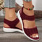 Knit Elastic Wedge Sandals For Women Lightweight Slip On 1