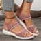 Knit Elastic Wedge Sandals For Women Lightweight Slip On 3