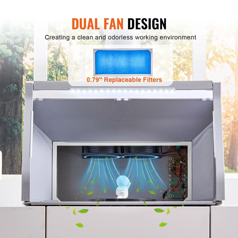 SucceBuy Portable Dual Fan Airbrush Spray Booth Kit 5