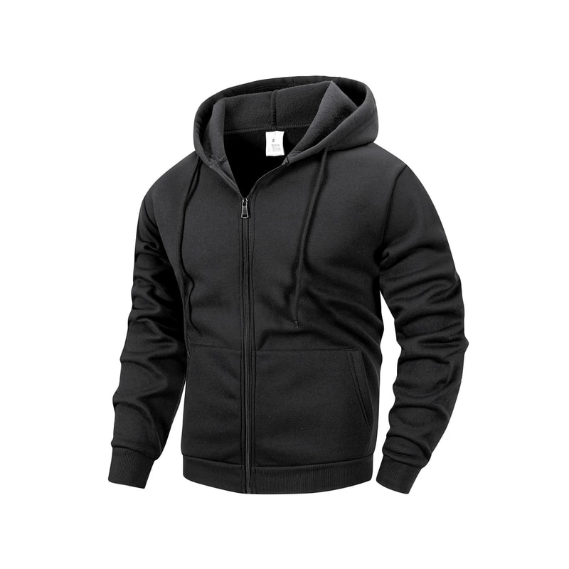 Mens Zip Hoodie Jacket Hooded Sports Outdoor Daily Basic Casual Autumn Winter Sweatshirt 3