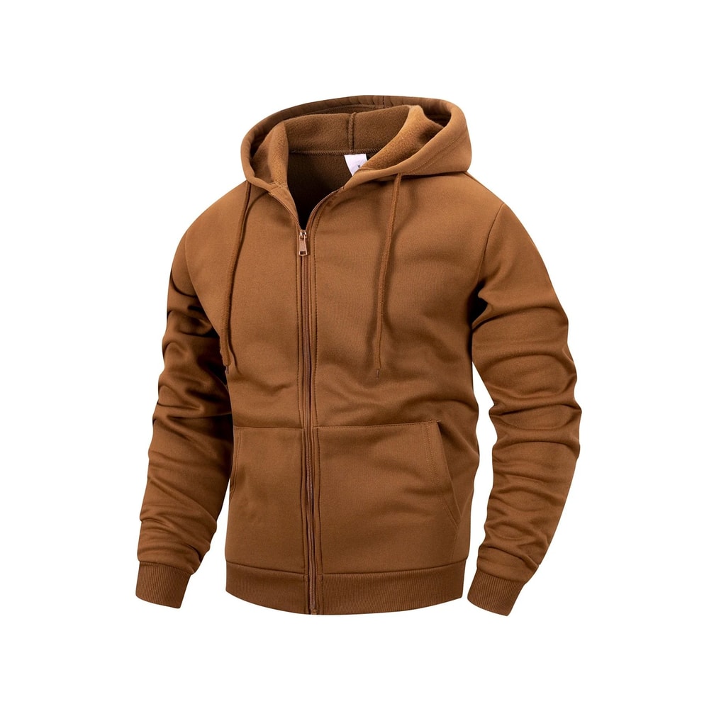 Mens Zip Hoodie Jacket Hooded Sports Outdoor Daily Basic Casual Autumn Winter Sweatshirt 8