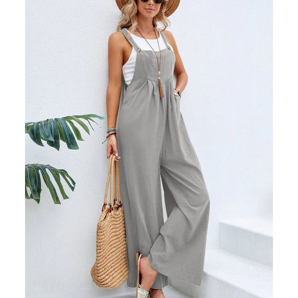 Women Loose Fit Fashion Overalls Wide Leg Baggy Bib Overalls Jumpsuit Dungarees Summer Jumpsuit Cas 9
