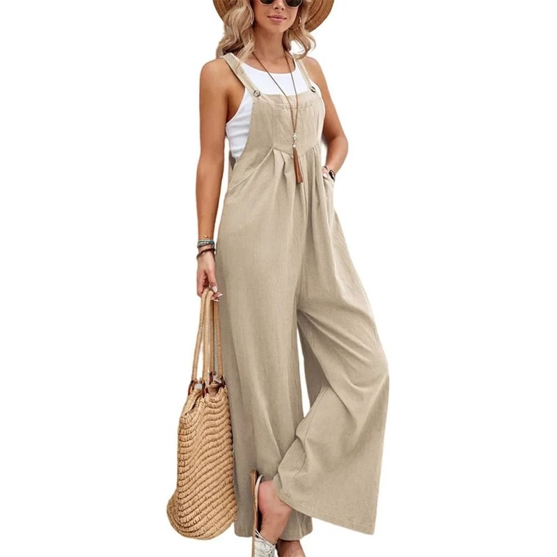 Women Loose Fit Fashion Overalls Wide Leg Baggy Bib Overalls Jumpsuit Dungarees Summer Jumpsuit Cas 1