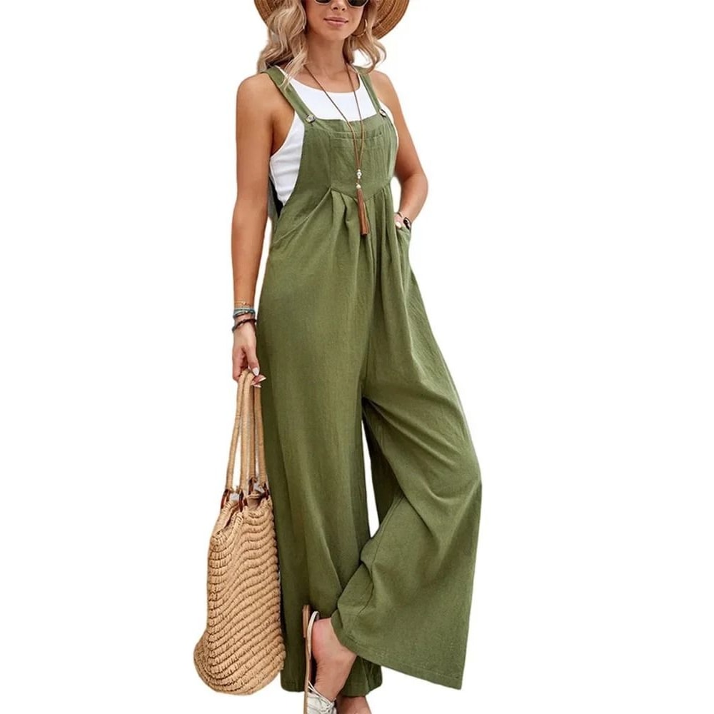 Women Loose Fit Fashion Overalls Wide Leg Baggy Bib Overalls Jumpsuit Dungarees Summer Jumpsuit Cas 3