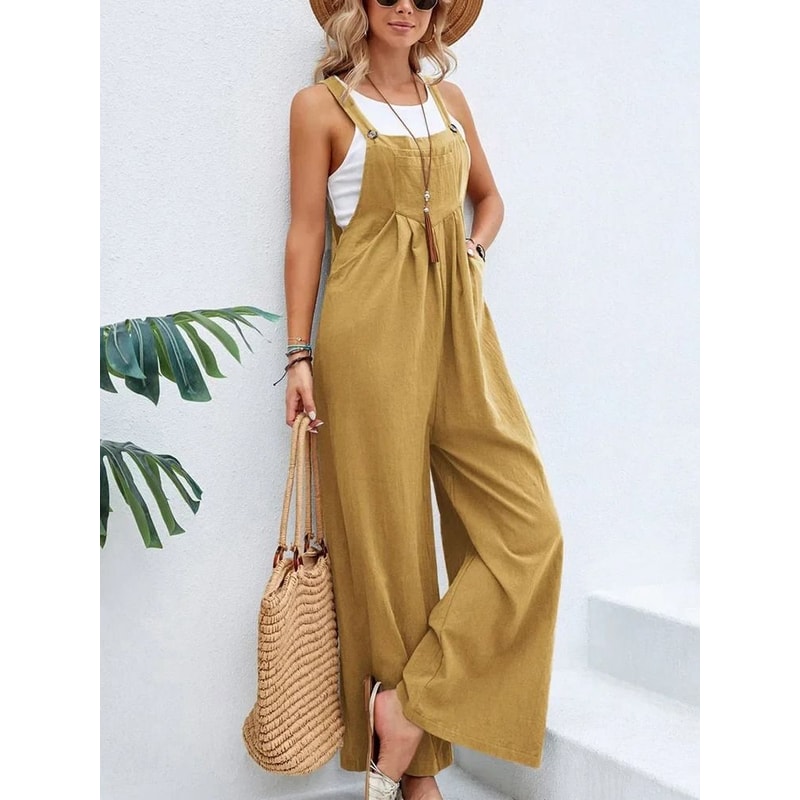 Women Loose Fit Fashion Overalls Wide Leg Baggy Bib Overalls Jumpsuit Dungarees Summer Jumpsuit Cas 5