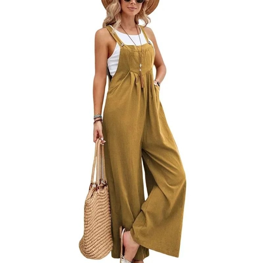Women Loose Fit Fashion Overalls Wide Leg Baggy Bib Overalls Jumpsuit Dungarees Summer Jumpsuit Cas 12