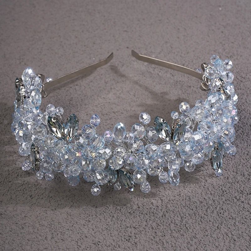 Women Rhinestone Bridal Tiara Headband Handmade 7
