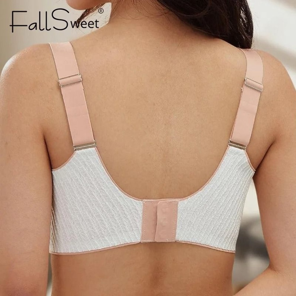 FallSweet Plus Size Seamless Wire Free Push Up Comfort Bralette 1