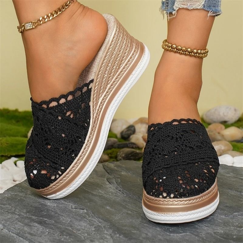 Summer Fashion Wedge Sandals For Women With Breathable Design And Soft High Heel Comfort 1