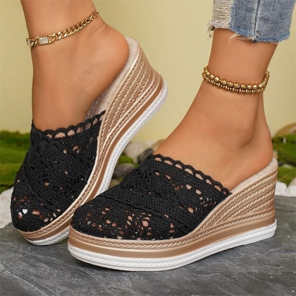 Summer Fashion Wedge Sandals For Women With Breathable Design And Soft High Heel Comfort 6