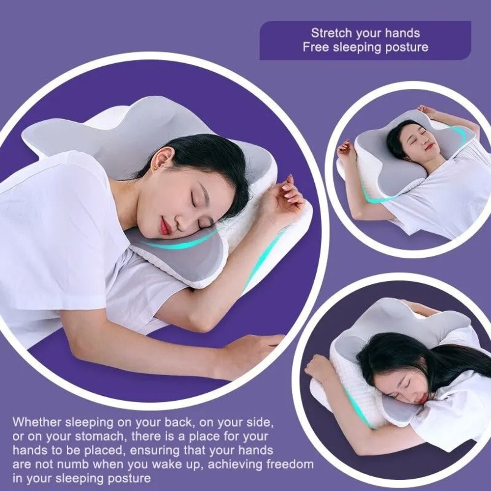 Butterfly Shape Memory Foam Cervical Pillow For Neck Support And Pain Relief 1