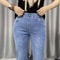 Korean Loose Straight Ankle Length High Stretch Women Denim Pants 4
