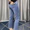 Korean Loose Straight Ankle Length High Stretch Women Denim Pants 5