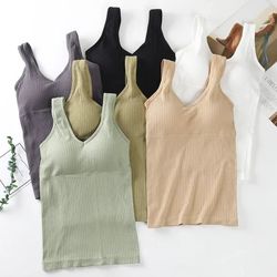 women removable chest pad camisole vest top sleeveless underwear