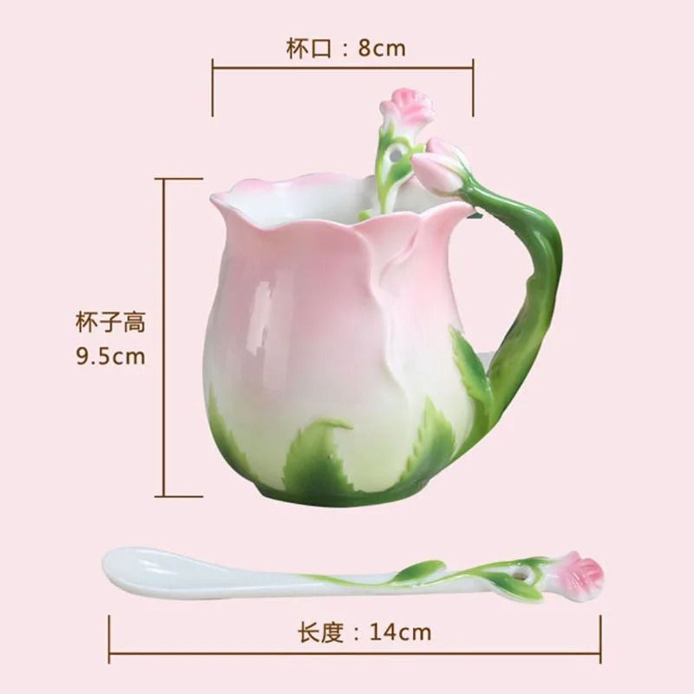 Bone China Camellia Floral Mug 320ml 5