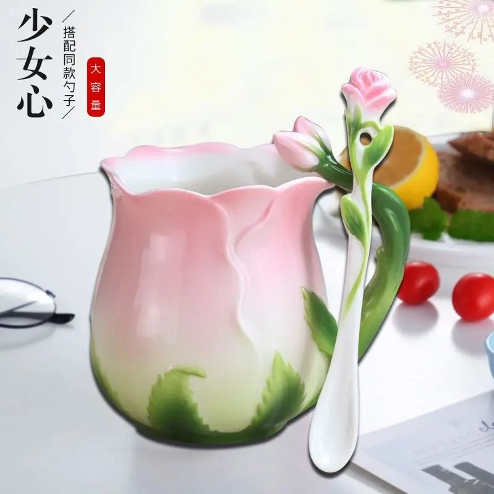 Bone China Camellia Floral Mug 320ml 6