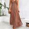 Womens Summer Ethnic Pattern Backless Split Thigh Dress Boho Frill Trim Long Dress For Beach 4