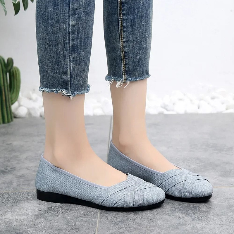 Plus Size Hollow Out Breathable Slip On Flats 1