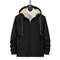 Men Fleece Hoodie Winter Thick Warm Sweatshirt With Zipper And Hooded Cardigan Jacket 0