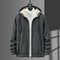 Men Fleece Hoodie Winter Thick Warm Sweatshirt With Zipper And Hooded Cardigan Jacket 6
