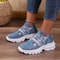Letters Floral Print Platform Sneakers For Women Fashion Knitting Casual Sports Shoes 4