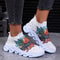 Letters Floral Print Platform Sneakers For Women Fashion Knitting Casual Sports Shoes 8