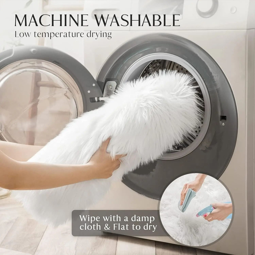 Faux Sheepskin Fur Soft Carpet Washable Fluffy Rug For Floor Or Furniture 4