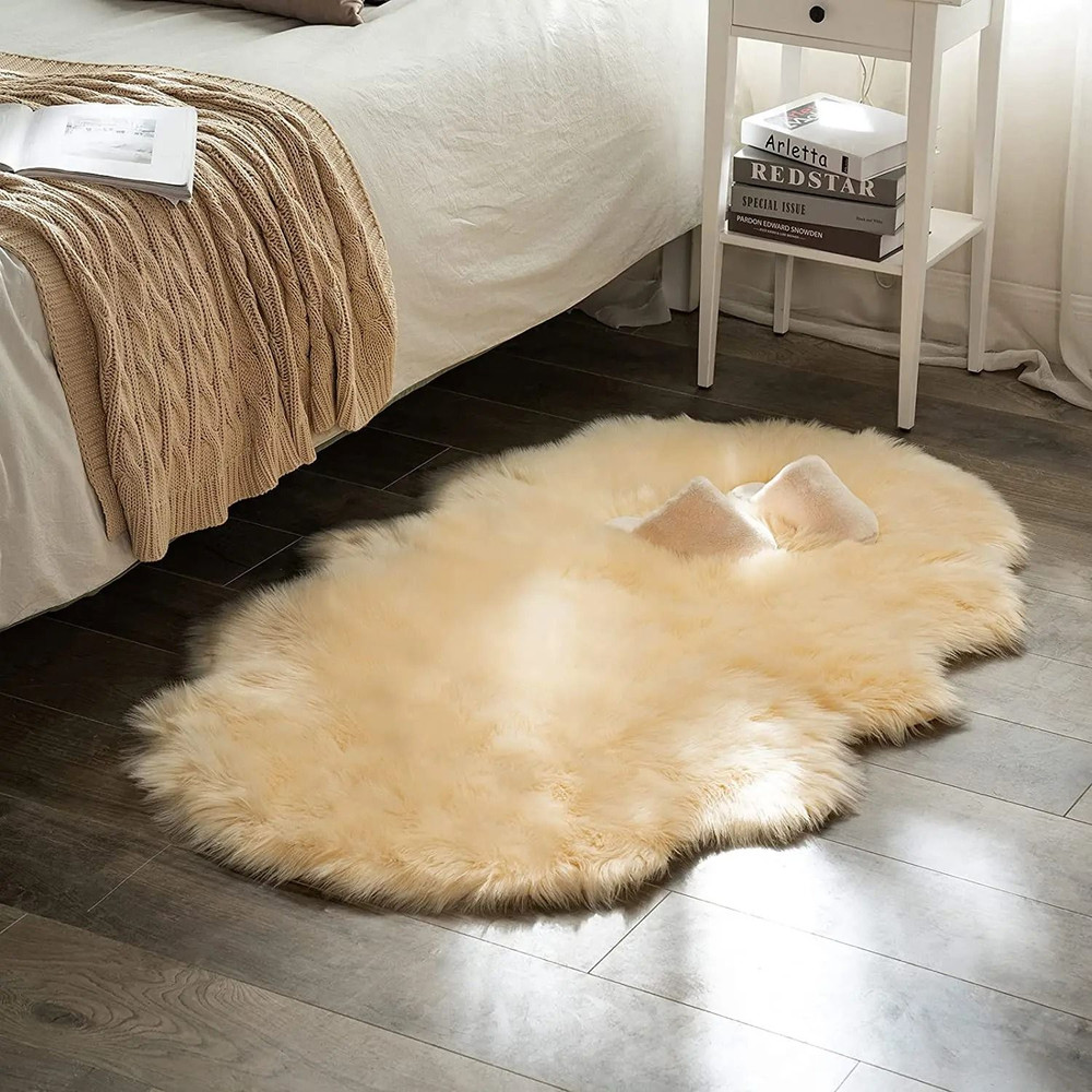 Faux Sheepskin Fur Soft Carpet Washable Fluffy Rug For Floor Or Furniture 9
