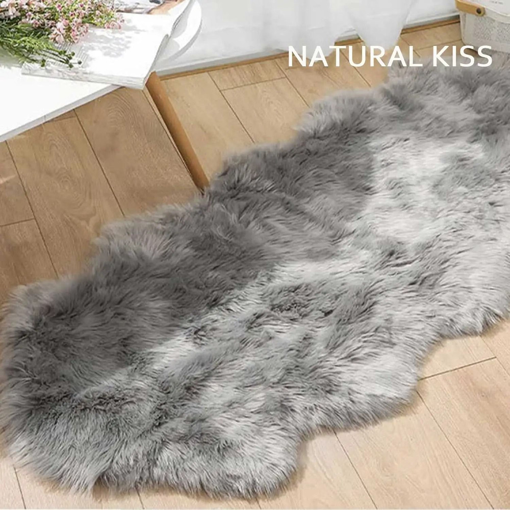 Faux Sheepskin Fur Soft Carpet Washable Fluffy Rug For Floor Or Furniture 14