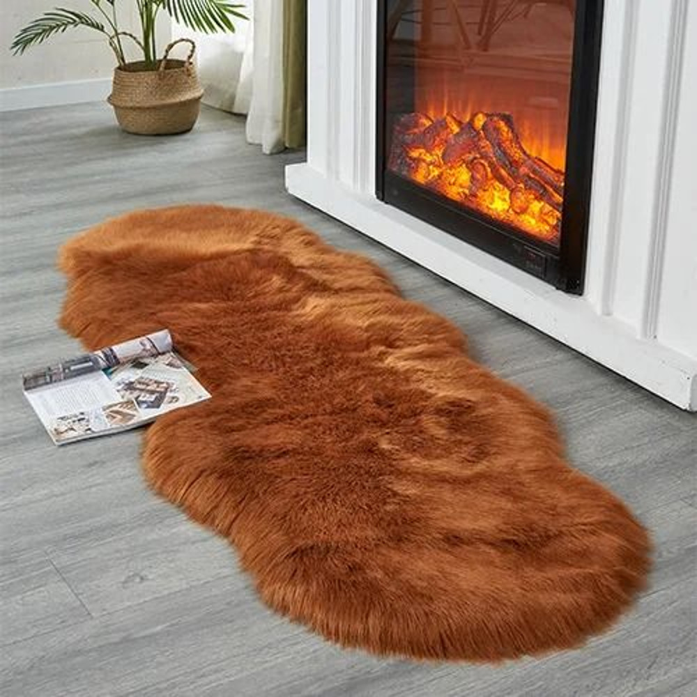 Faux Sheepskin Fur Soft Carpet Washable Fluffy Rug For Floor Or Furniture 8