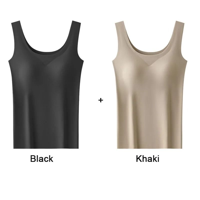 Ice Silk Seamless Bottoming Camisole With Removable Chest Pads 2 Pack 6