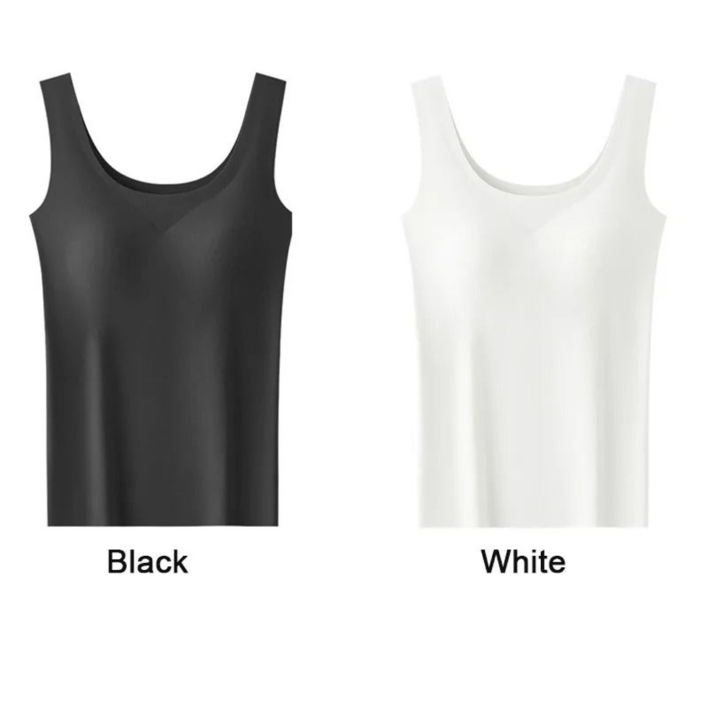 Ice Silk Seamless Bottoming Camisole With Removable Chest Pads 2 Pack 7