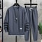 Men Summer Waffle Casual TShirt And Pants Set Loose Sports Tracksuit 5