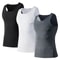 3 Pack Mens Compression Vest Quick Dry Body Shaper Undershirts Sleeveless Baselayer Tank Tops 6