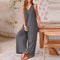 Womens Loose Strap Jumpsuit Romper With Wide Leg Trousers And Sleeveless Boat Neck Design 8