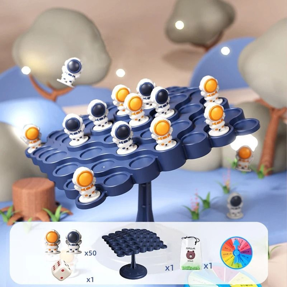 Kids Balance Tree Board Game Astronaut  Frog Themed Stack  Balance Toy 7
