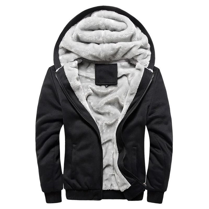 Mens Thick Warm Fleece Zipper Hoodie Jacket Plus Size Sportwear Coat 0