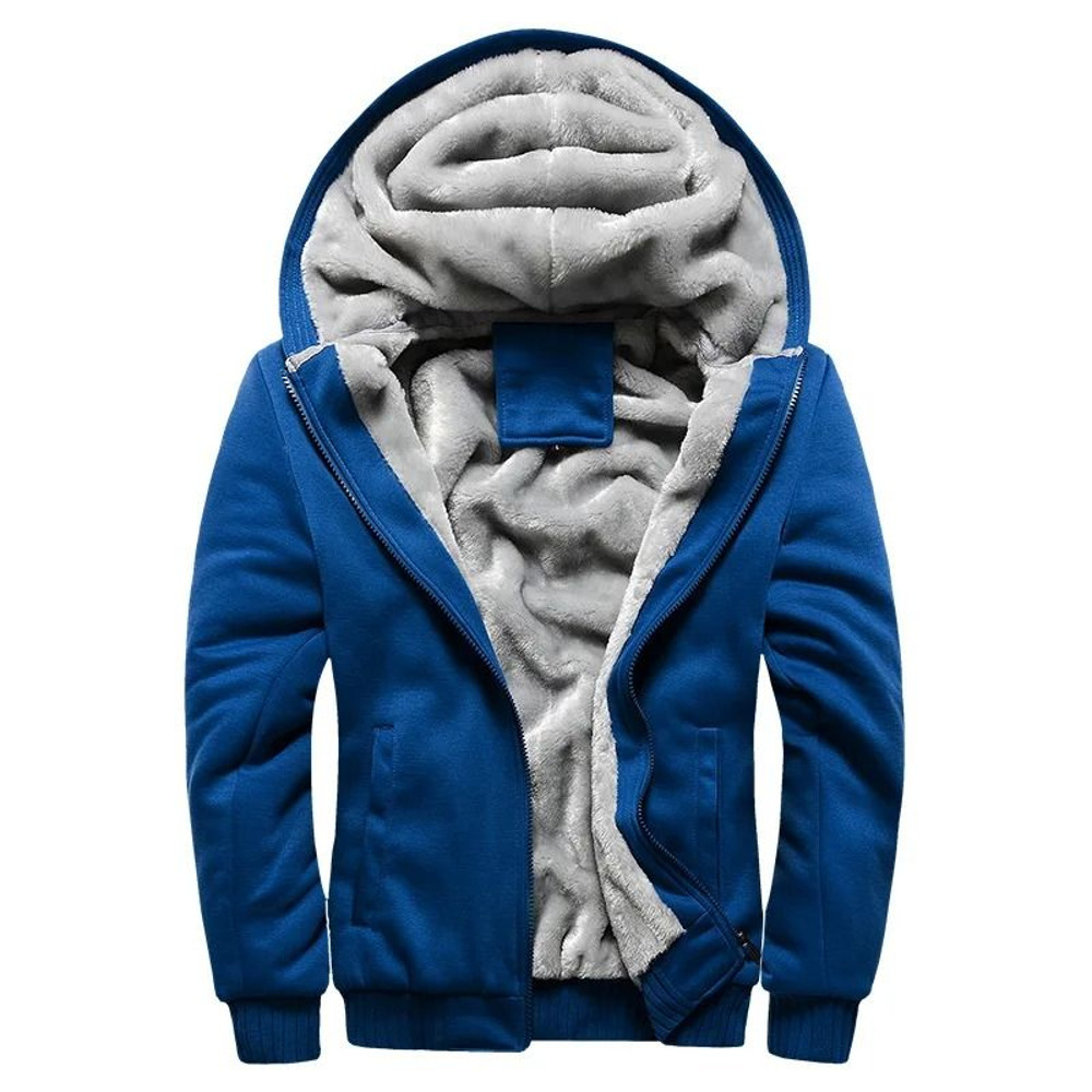Mens Thick Warm Fleece Zipper Hoodie Jacket Plus Size Sportwear Coat 9