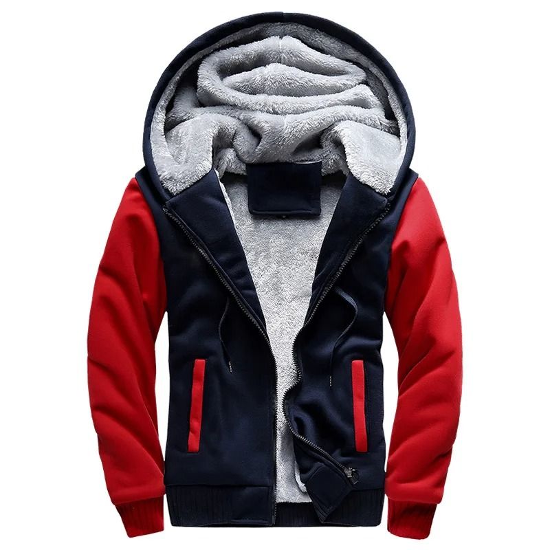 Mens Thick Warm Fleece Zipper Hoodie Jacket Plus Size Sportwear Coat 10