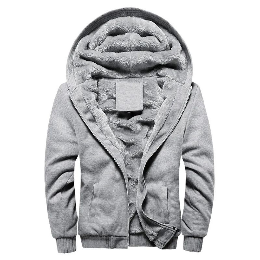 Mens Thick Warm Fleece Zipper Hoodie Jacket Plus Size Sportwear Coat 13