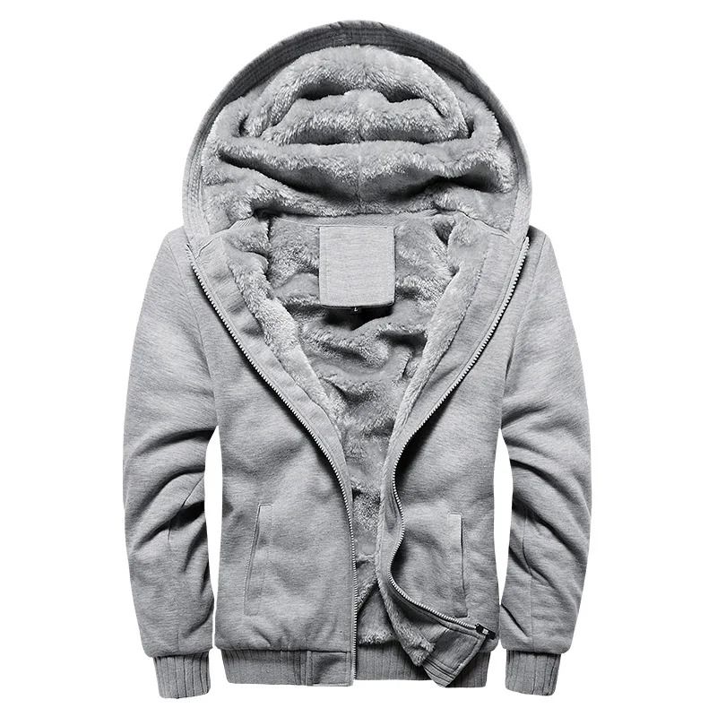 Mens Thick Warm Fleece Zipper Hoodie Jacket Plus Size Sportwear Coat 13