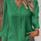 Womens Lace Stitch Pullover Chiffon V Neck Long Sleeve Blouse 1