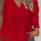 Womens Lace Stitch Pullover Chiffon V Neck Long Sleeve Blouse 11