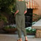 Womens Cotton Linen Matching Suit Lightweight Wide Leg Pants And Tie Waist Top 5