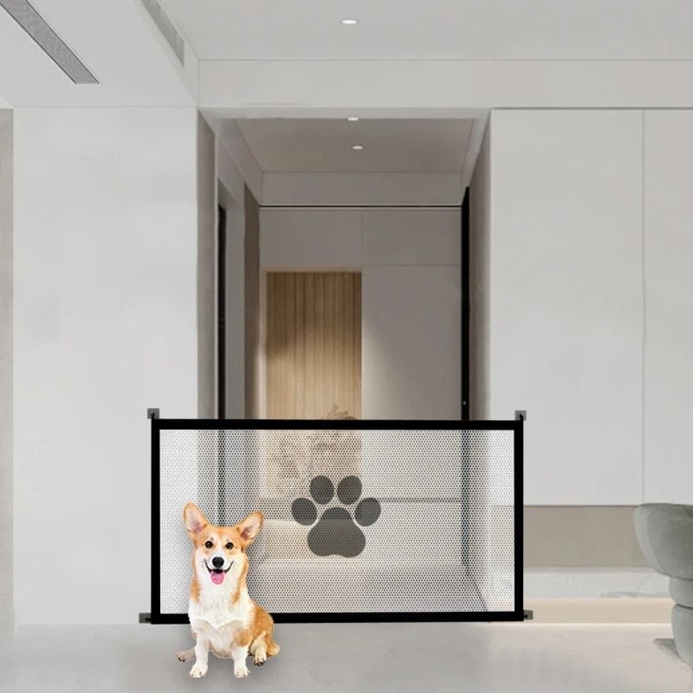 Portable Folding Mesh Pet Barrier For Dogs And Cats Breathable Safety Gate 2