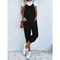 Plus Size Casual Summer Women Loose Sleeveless Strap Wide Leg Jumpsuit With Pockets 3