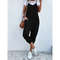 Plus Size Casual Summer Women Loose Sleeveless Strap Wide Leg Jumpsuit With Pockets 5