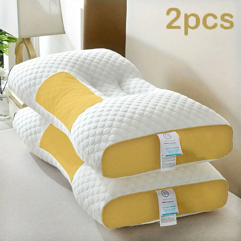 Knitted Neck Protection Sleep Pillow With Moisture Absorbing Core 9